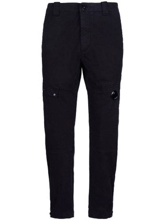 Lens Wappen Zipper Cargo Straight Pants Black - CP COMPANY - BALAAN 1