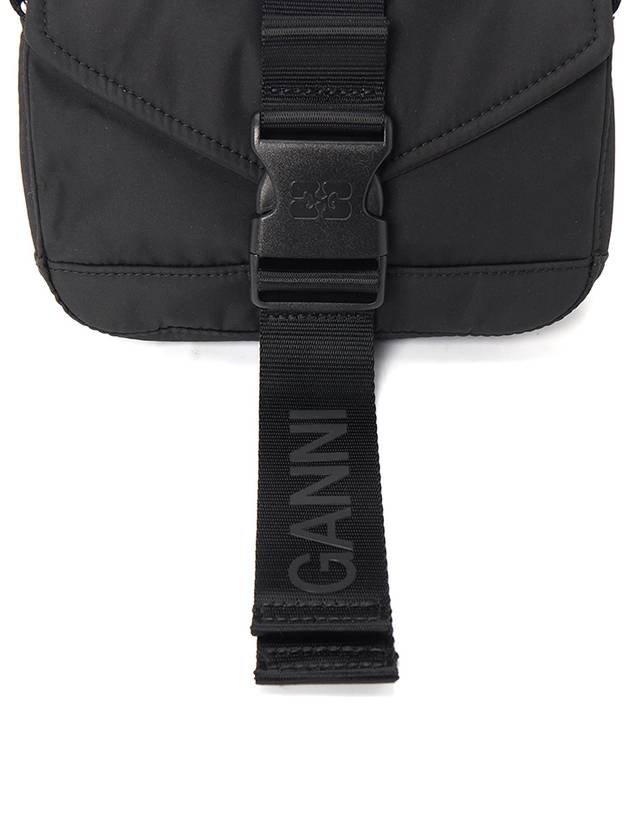 Women's Recycled Tech Mini Cross Bag Black - GANNI - BALAAN 9