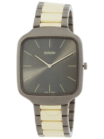 Rado True Square Thinlin Quartz Grey Dial Unisex Watch R27046172 - RADO - BALAAN 1