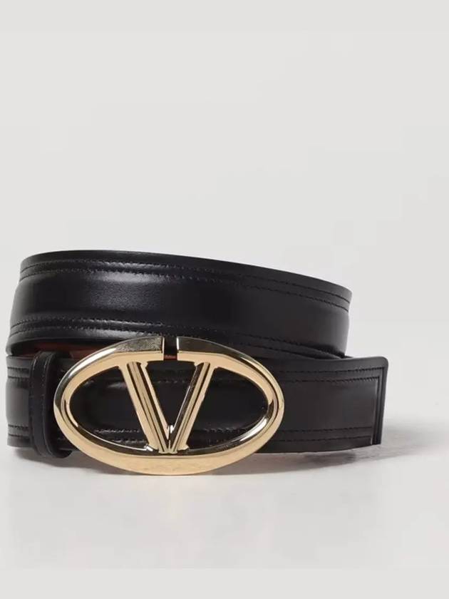 V Bold Edition Leather Belt 4W0T0SJ0 FZC ZL6 - VALENTINO - BALAAN 1