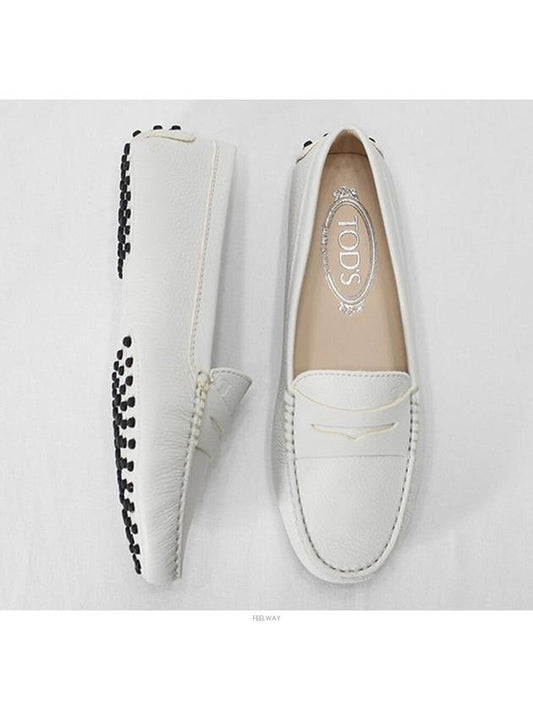 Women's Gommino Leather Driving Shoes White - TOD'S - BALAAN 2