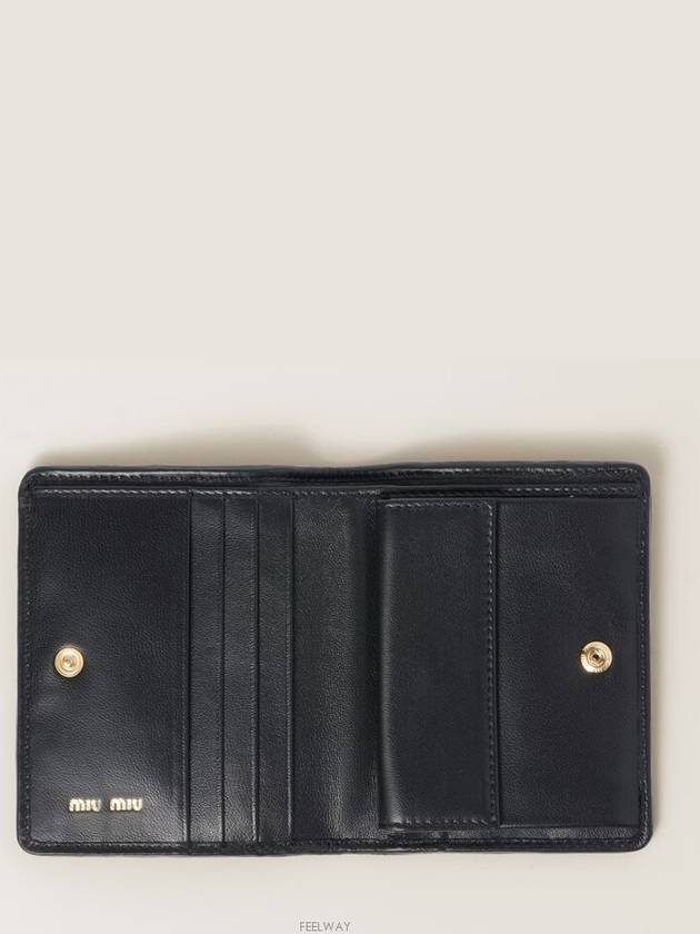 Matelasse Leather Half Wallet Black - MIU MIU - BALAAN 4