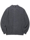 Lambswool collar knit full zip-up MGREY - 20THHOLE - BALAAN 2