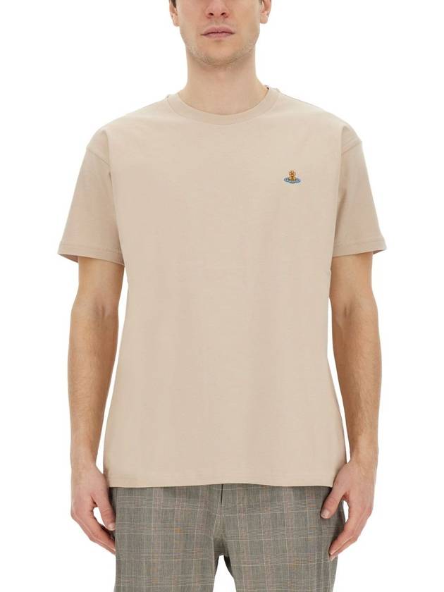 ORB Logo Cotton Short Sleeve T-Shirt Birch - VIVIENNE WESTWOOD - BALAAN 3