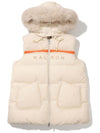 Fur trimmed long down vest IVORY WOMAN - MALBON GOLF - BALAAN 1