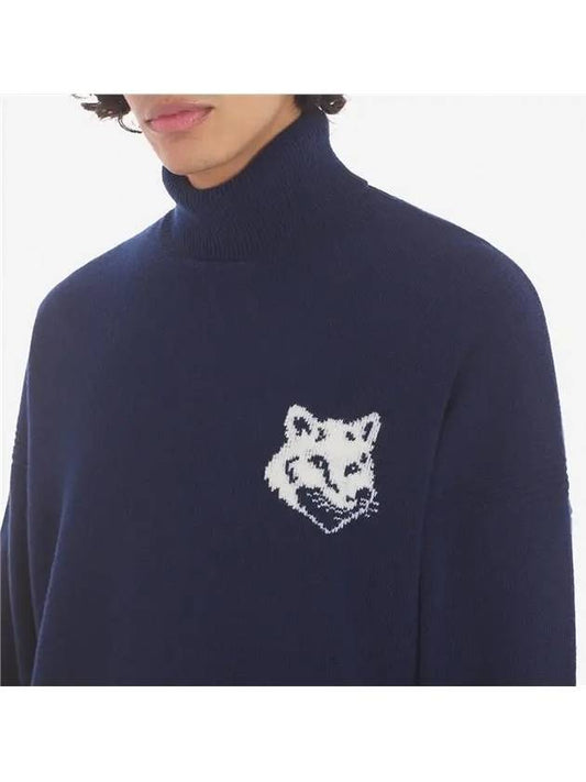 Big Fox Head Turtleneck Sweater Navy - MAISON KITSUNE - BALAAN 2