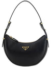 Arque Leather Shoulder Bag Black - PRADA - BALAAN 1