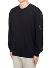 Light Fleece Crew Neck Sweatshirt Black - CP COMPANY - BALAAN 3