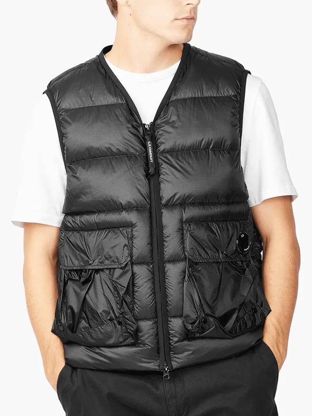 Lens Detail Zip-Up Quilted Vest Black - CP COMPANY - BALAAN 3