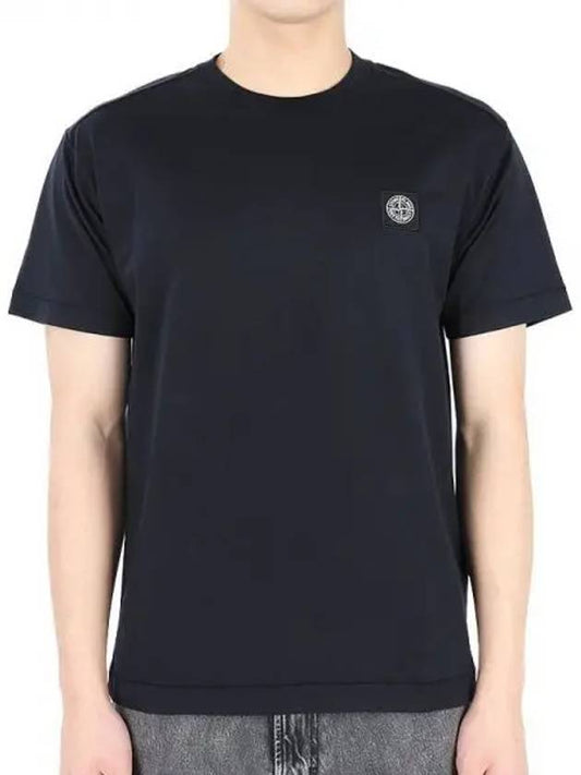 Logo Patch Short Sleeves T-Shirt Navy - STONE ISLAND - BALAAN 2