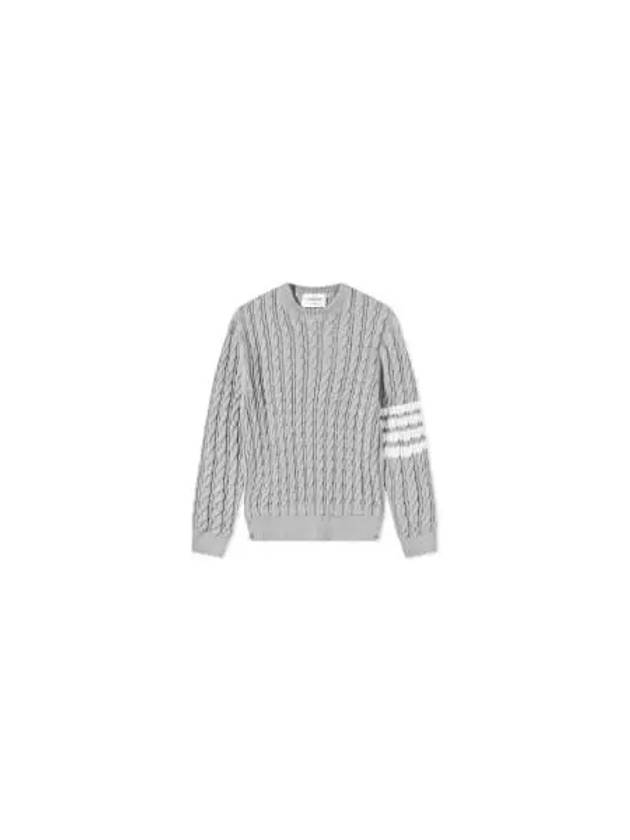 Diagonal Armband Cable Knit Top Grey - THOM BROWNE - BALAAN 2