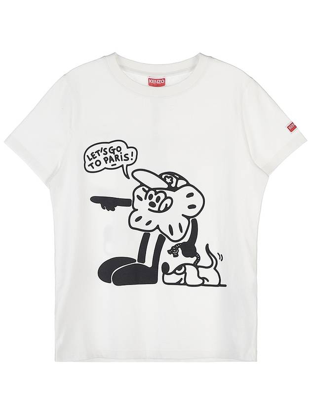 Women Boke Boy Classic Cotton Short Sleeve T-Shirt White - KENZO - BALAAN 3