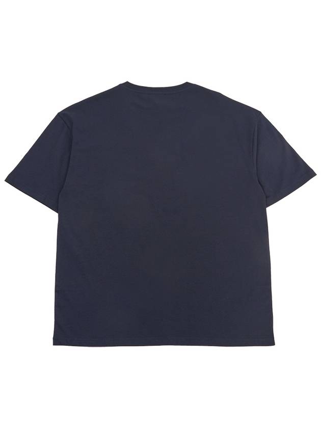 Logo Print Crew Neck Short Sleeve T-Shirt Navy - A.P.C. - BALAAN 3