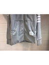 Engineered 4 Bar Diagonal Zip Up Hoodie Light Grey - THOM BROWNE - BALAAN 5