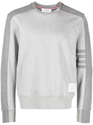 4 Bar Stripe Two Tone Loopback Sweatshirt Grey - THOM BROWNE - BALAAN 1