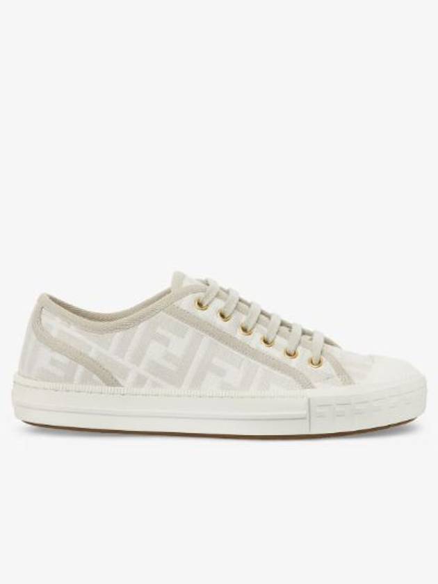 Domino FF Fabric Low Top Sneakers White - FENDI - BALAAN 2