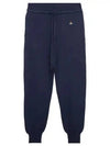 Women's Embroidered Logo Cashmere Blend Track Pants Navy - VIVIENNE WESTWOOD - BALAAN 2