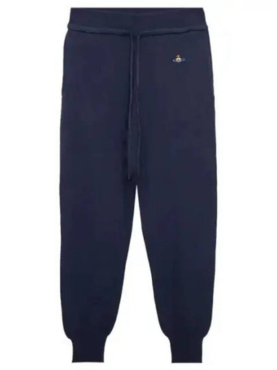 Women's Embroidered Logo Cashmere Blend Track Pants Navy - VIVIENNE WESTWOOD - BALAAN 2