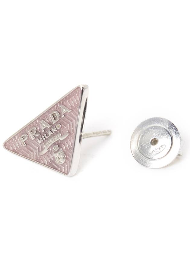 Triangle Logo Earrings Pink - PRADA - BALAAN 8