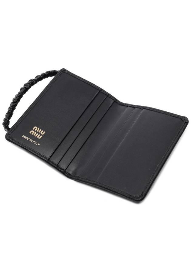 Logo Plaque Bifold Wallet Black - MIU MIU - BALAAN 7