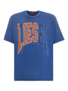 T Wash N Oversized Lies Logo Short Sleeve T-Shirt Blue - DIESEL - BALAAN 2