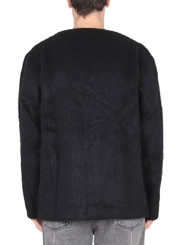 Mohair V-Neck Relaxed Fit Wool Cardigan Black - OUR LEGACY - BALAAN 8