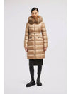 BOEDIC long hooded jacket padded camel J20931C00022595FE239 - MONCLER - BALAAN 4