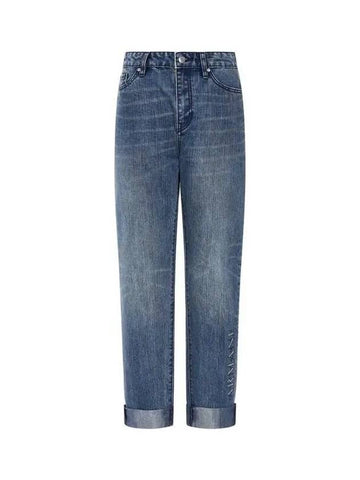 Women s Beads Logo Boyfriend Jean Blue 271415 - ARMANI EXCHANGE - BALAAN 1