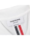 Men's Cotton Pique Center Bag Striped Short Sleeve Polo Shirt White - THOM BROWNE - BALAAN 4