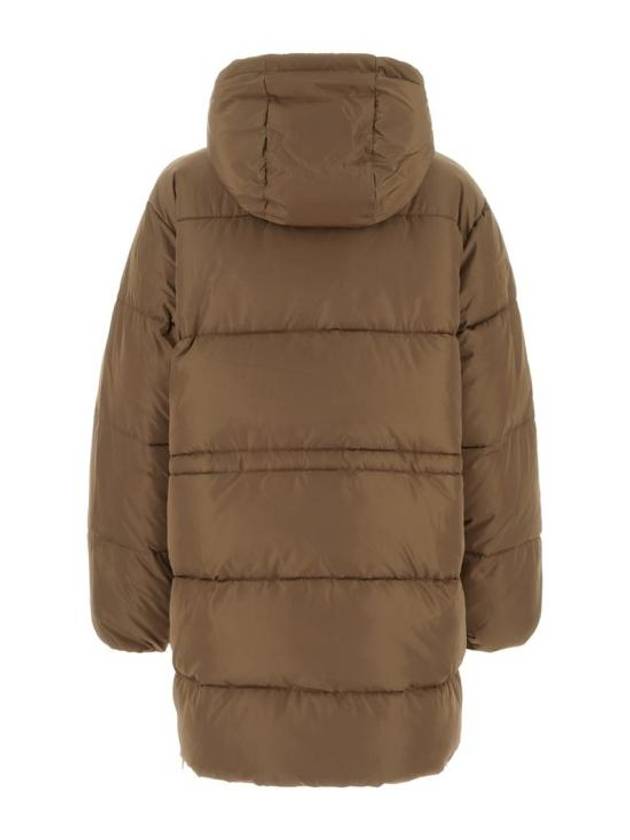 Oversized Tech Puffer Midi Padding Brown - GANNI - BALAAN 3