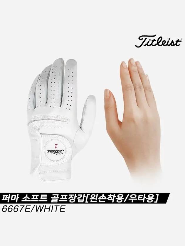 PERMA SOFT Golf Gloves 6667E White Left Handed Right Handed Gloves for Women - TITLEIST - BALAAN 3