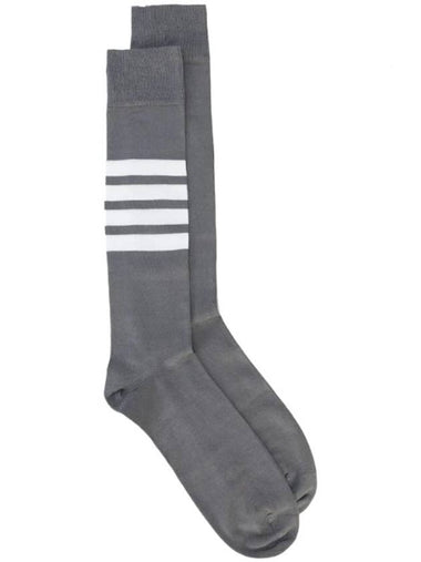 4 Bar Stripe Cotton Socks Grey - THOM BROWNE - BALAAN 1