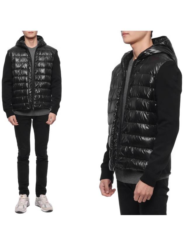 Men's Padded Cotton Cardigan Black - MONCLER - BALAAN 3