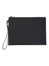 Monogram Strap Tablet Clutch Bag Black Black - SAINT LAURENT - BALAAN 1