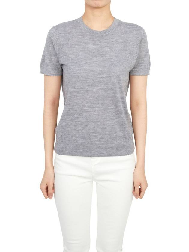 Women's Regal Wool Slim Crew Neck Short Sleeve T-Shirt Cool Heather Grey - THEORY - BALAAN 2