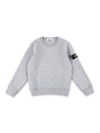 Kids Wappen Patch Organic Cotton Fleece Sweatshirt Grey - STONE ISLAND - BALAAN 1