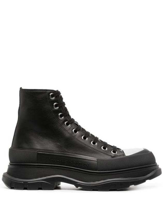 Tread Slick Round-Toe Ankle Boots Black - ALEXANDER MCQUEEN - BALAAN 2