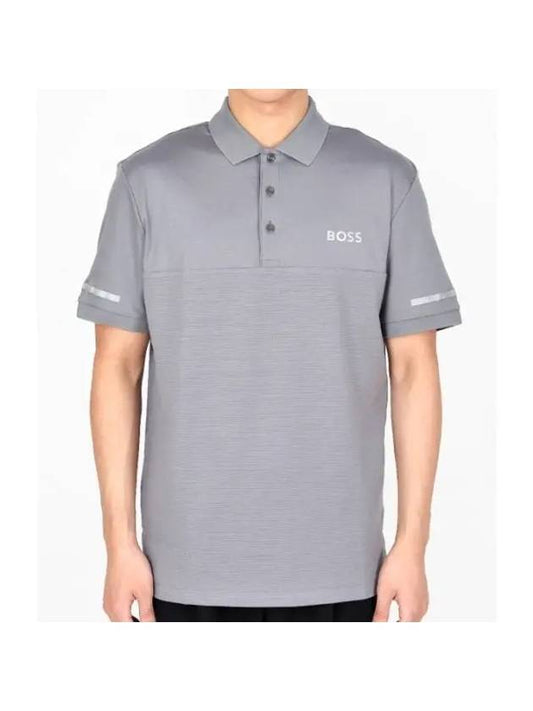 Logo Print Polo Shirt Grey - HUGO BOSS - BALAAN 1