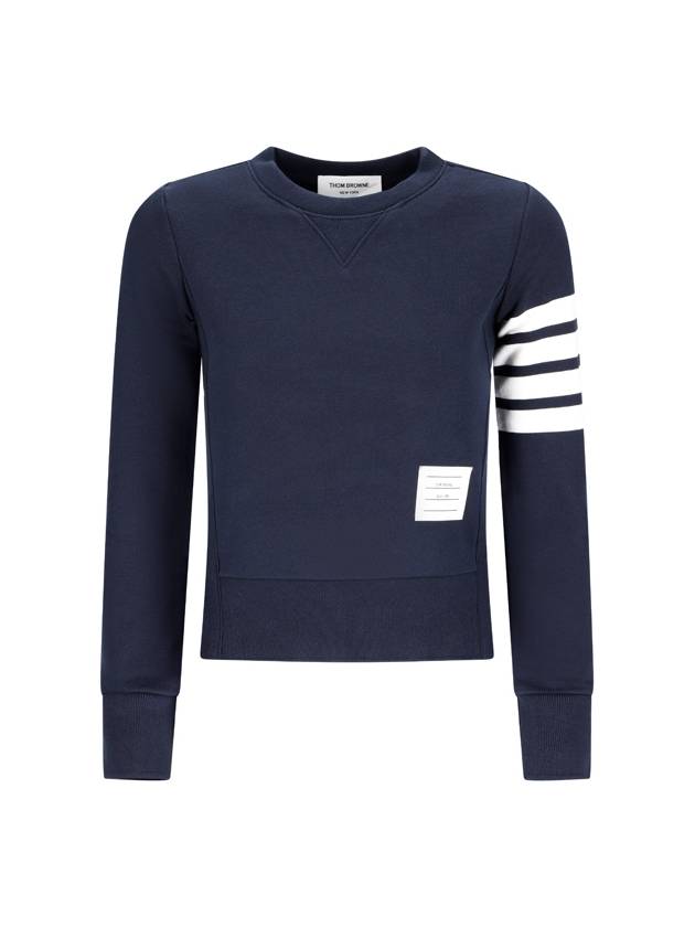 Engineered 4 Bar Stripe Loopback Jersey Knit Crewneck Sweatshirt Navy - THOM BROWNE - BALAAN 2