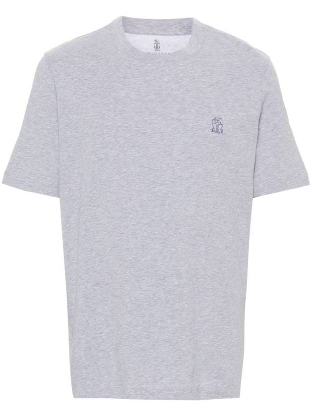 Logo Short Sleeve T-Shirt Grey - BRUNELLO CUCINELLI - BALAAN 2