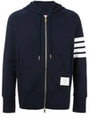 Engineered 4 Bar Diagonal Zip Up Hoodie Navy - THOM BROWNE - BALAAN 2