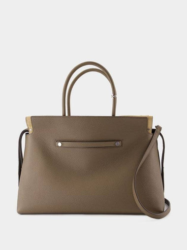 Mercer Large Satchel Purse - Tory Burch - Leather - Khaki - TORY BURCH - BALAAN 1