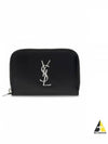 Monogram Zipper Silver Card Wallet Black - SAINT LAURENT - BALAAN 2