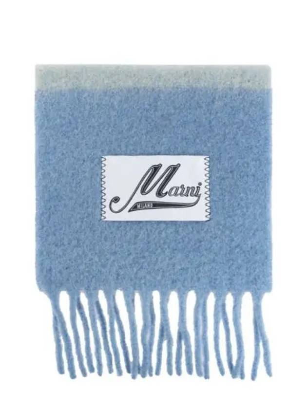 Striped Alpaca Mohair Muffler Blue - MARNI - BALAAN 2