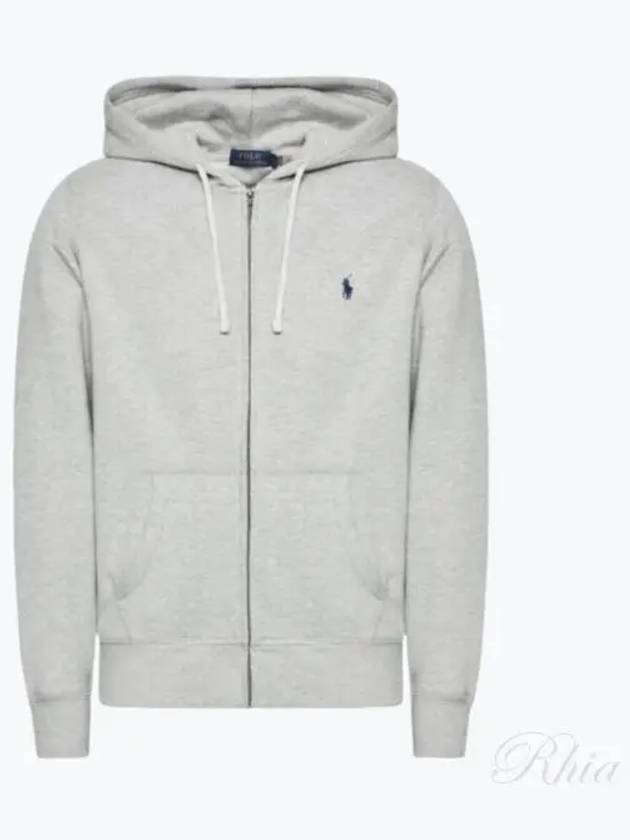 Embroidered Pony Logo Zip Up Hoodie Grey - POLO RALPH LAUREN - BALAAN 2