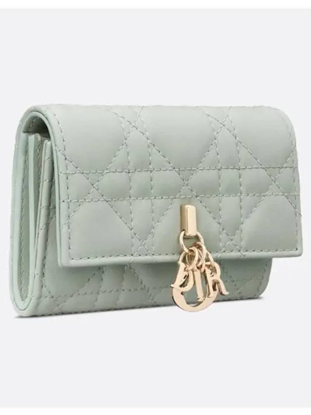 XS Lady Cannage Lambskin Half Wallet Pistachio Green - DIOR - BALAAN 3