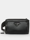 Triangle Logo Leather Belt Bag Black - PRADA - BALAAN 4