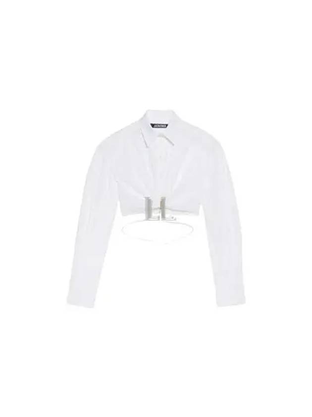 La Chemise Plidao Crop Shirt White - JACQUEMUS - BALAAN 2