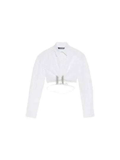 La Chemise Plidao Crop Shirt White - JACQUEMUS - BALAAN 2