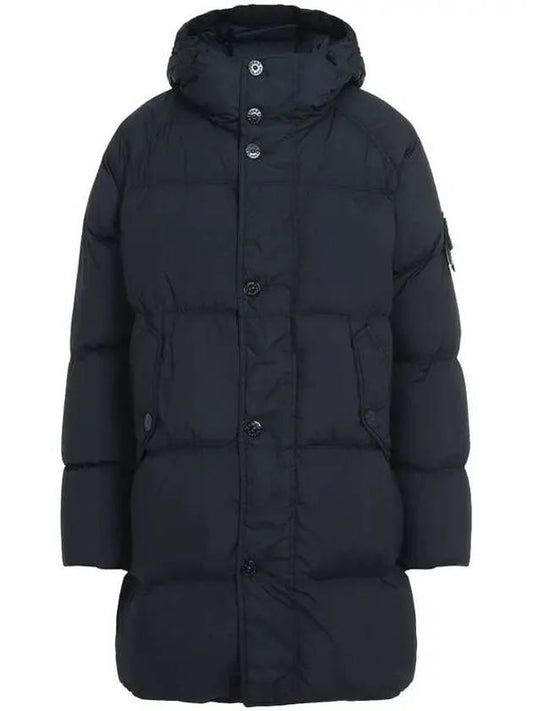 Men's Wappen Patch Crinkle Wraps Long Padding Navy - STONE ISLAND - BALAAN 2